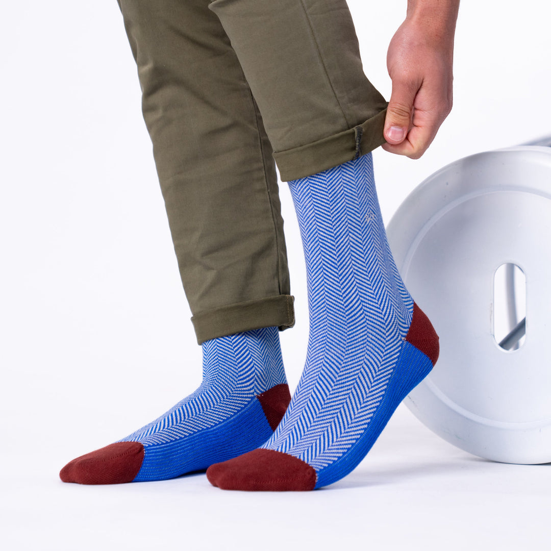 Chaussettes chevrons portées