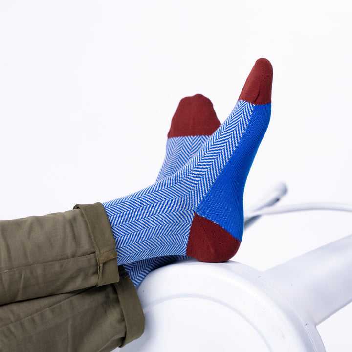 Chaussettes chevrons portées