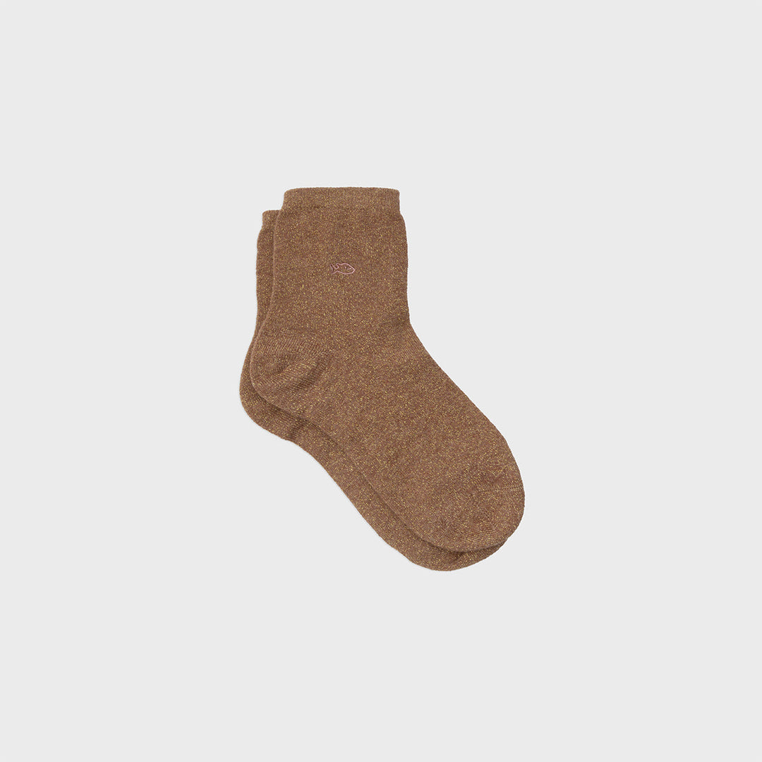 Chaussettes unies pailletées Cuivre