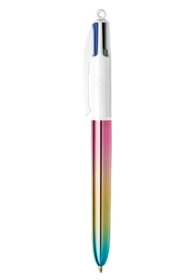 Bic 4 Couleurs Collection Velours - Stylo à Bille Velouté Rouge Noir Bleu Vert