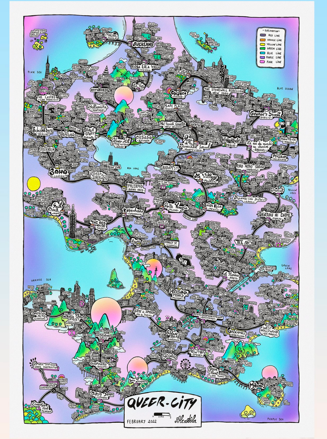 Affiche Plan de ville Format Portrait - Alcatela Illustration - 42x59,4 cm