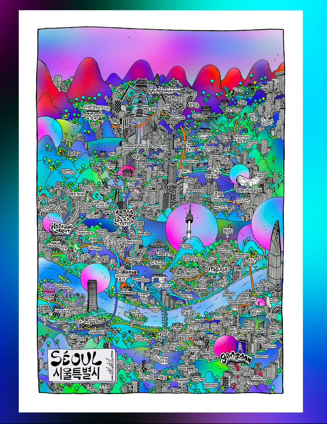 Affiche Plan de ville Format Portrait - Alcatela Illustration - 42x59,4 cm