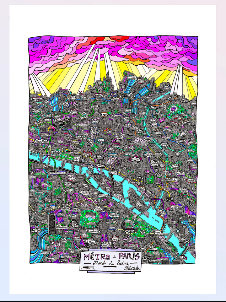 Affiche Plan de ville Format Portrait - Alcatela Illustration - 42x59,4 cm