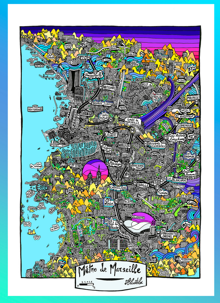 Affiche Plan de ville Format Portrait - Alcatela Illustration - 42x59,4 cm