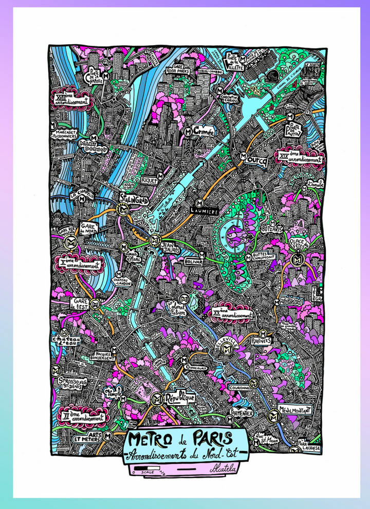 Affiche Plan de ville Format Portrait - Alcatela Illustration - 42x59,4 cm