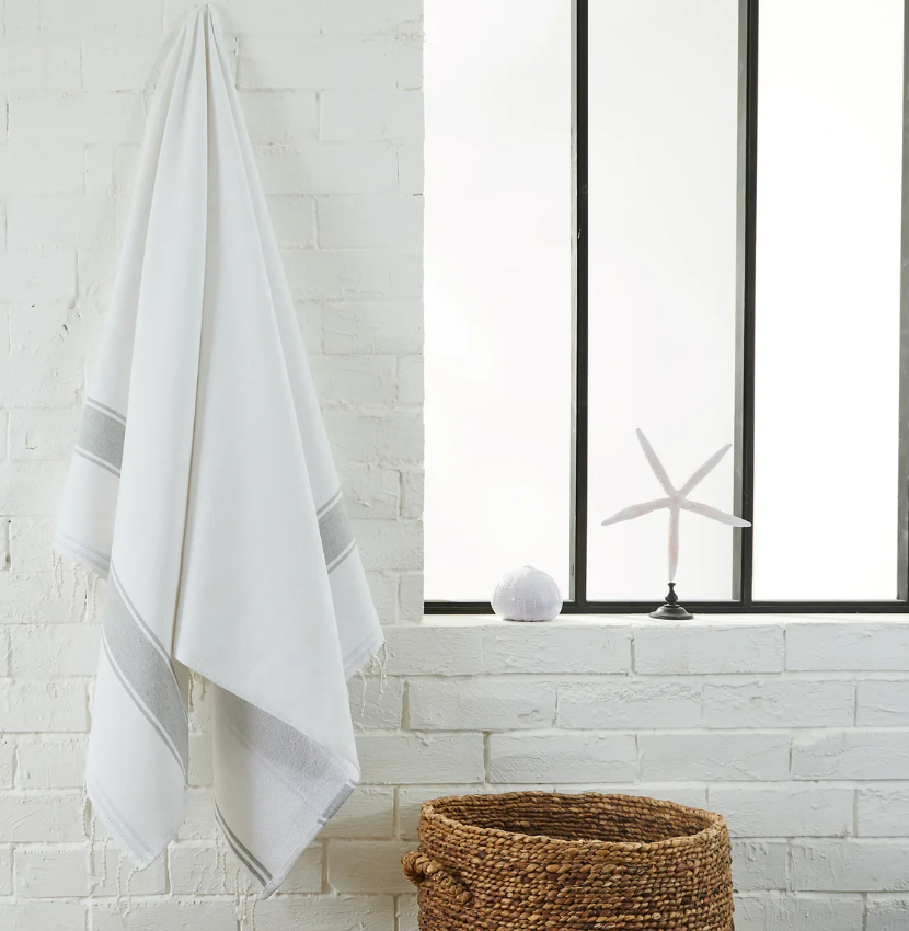 Fouta doublée éponge blanche à personnaliser