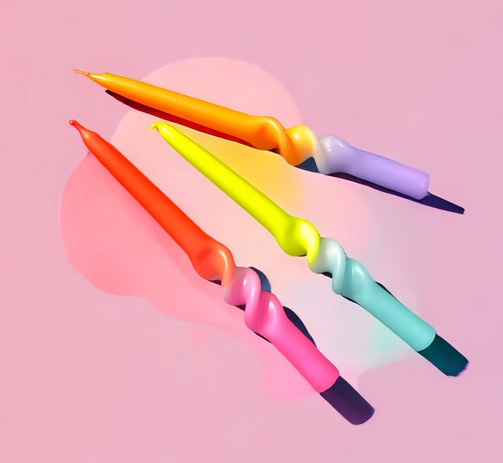Bougies Dip Dye Swirl - Pinkstories