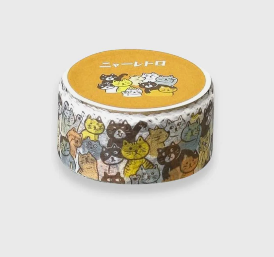Retro Masking Tape Pleins de Chats
