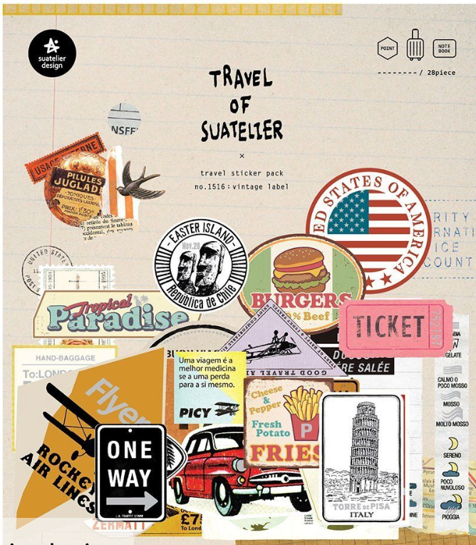 Planche d’autocollants Travel Luggage – Suatelier