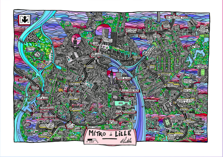 Affiche Plan de ville - Format Paysage - Alcatela Illustration - 42x29,7cm