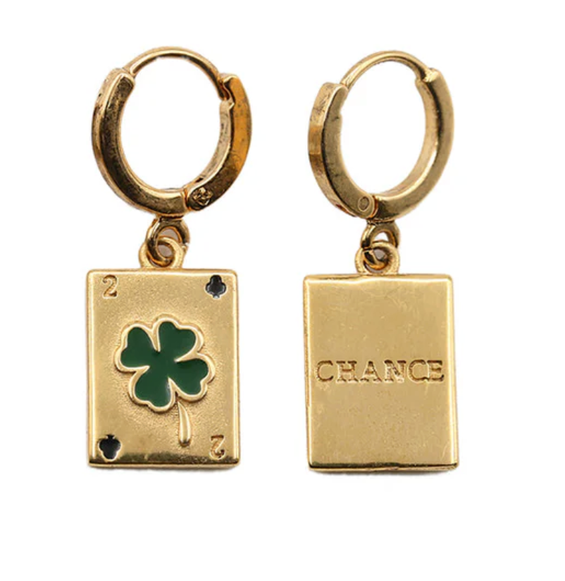 Mini boucles d’oreilles Sacha Carte – Plaqué or & pierres naturelles | LA2L