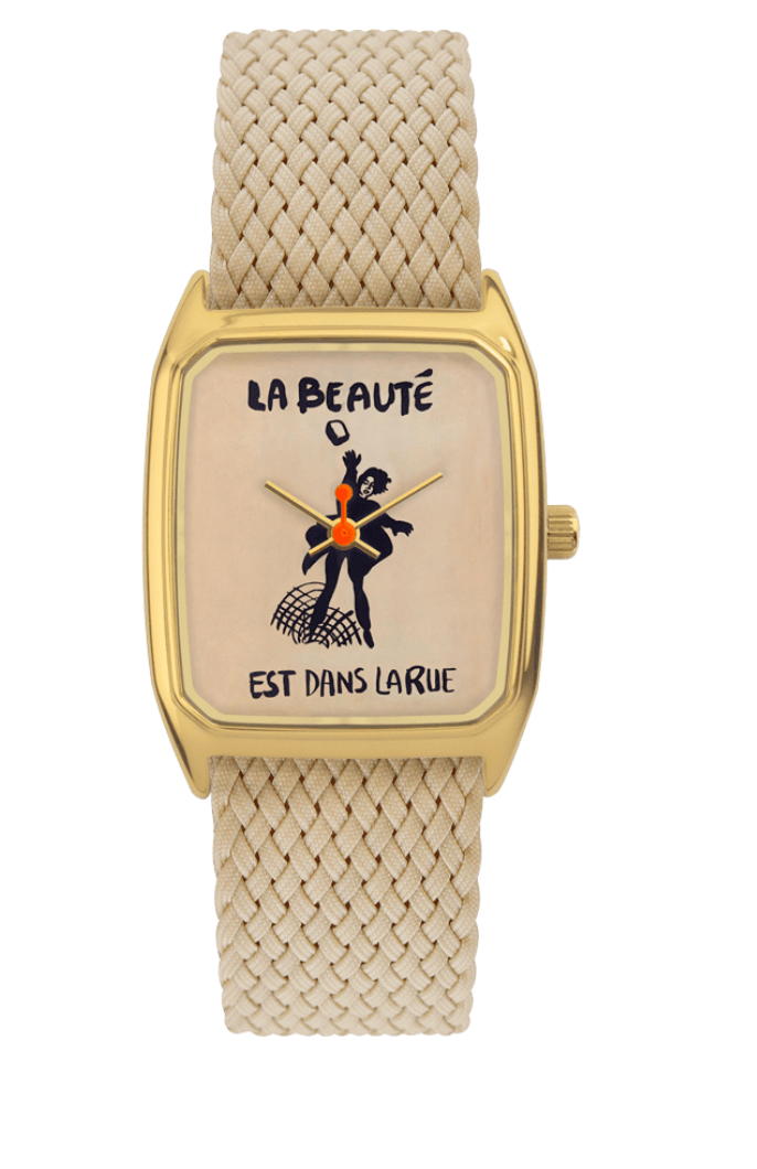 Montre - Signature. La beauté Mai 68 - Perlon Beige - Laps