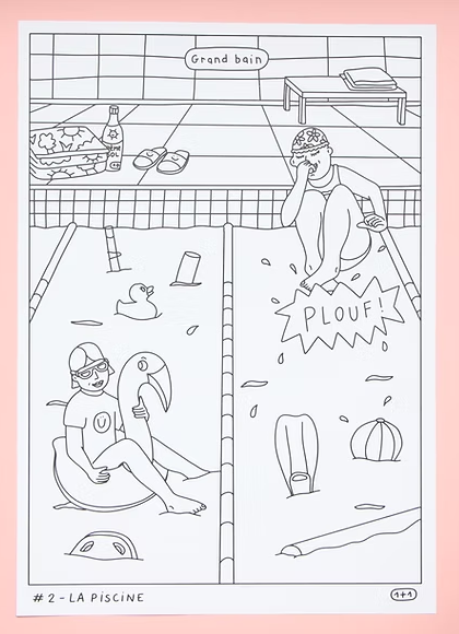 Set de coloriage piscine - Studio 1 + 1
