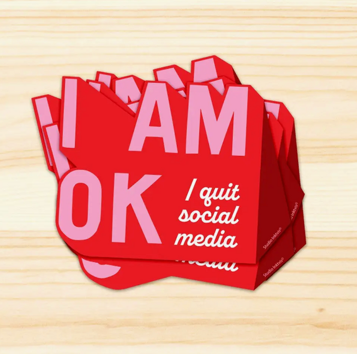 Stickers Réseau sociaux - I'm OK, I quit social media !