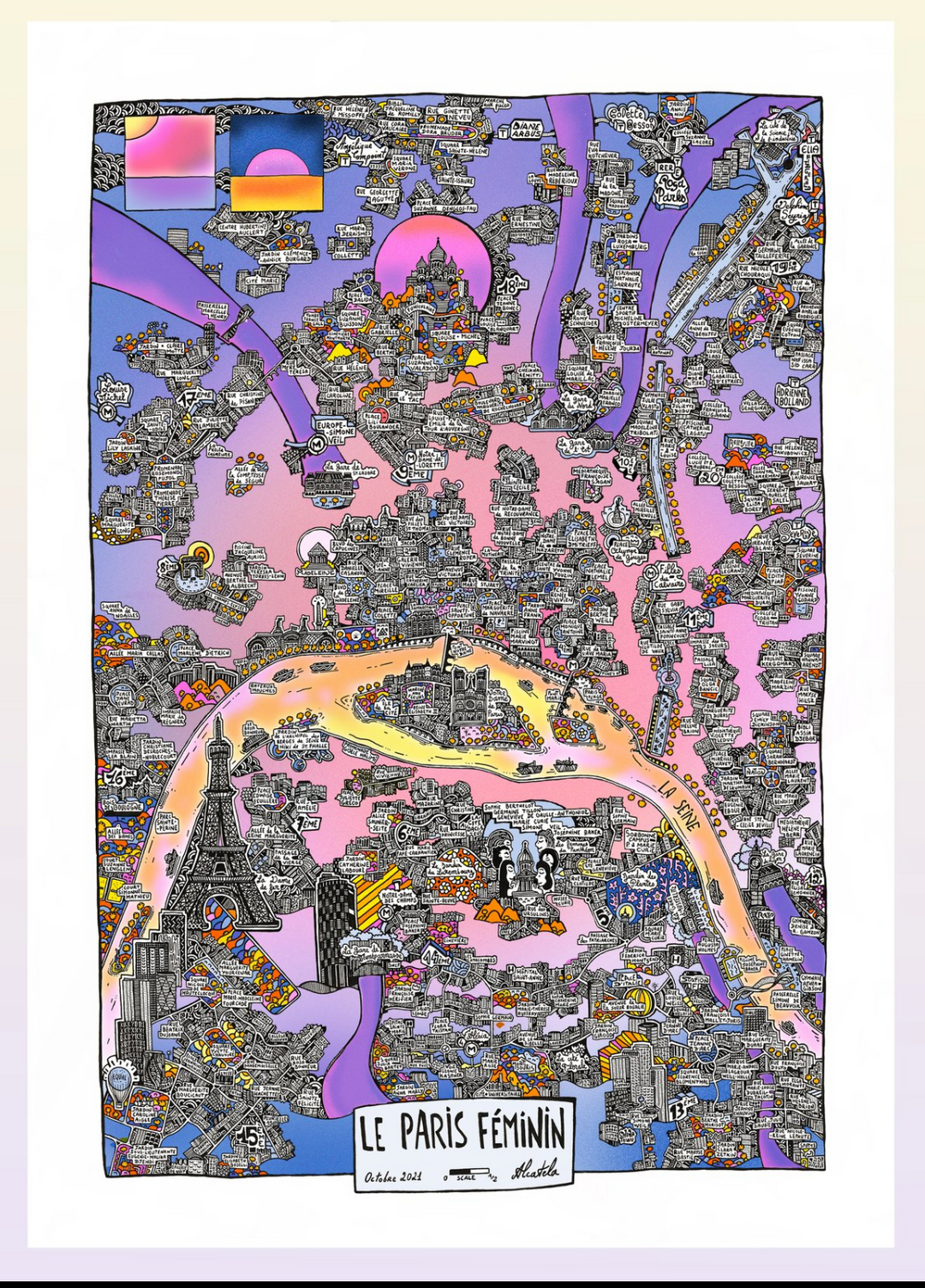 Affiche Plan de ville Format Portrait - Alcatela Illustration - 42x59,4 cm