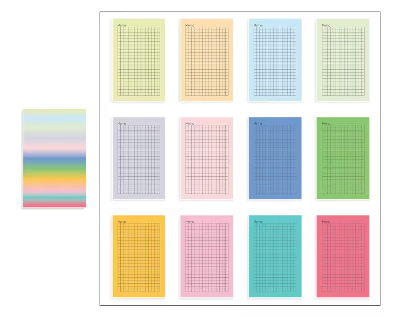 Bloc-note mémo - multicolore