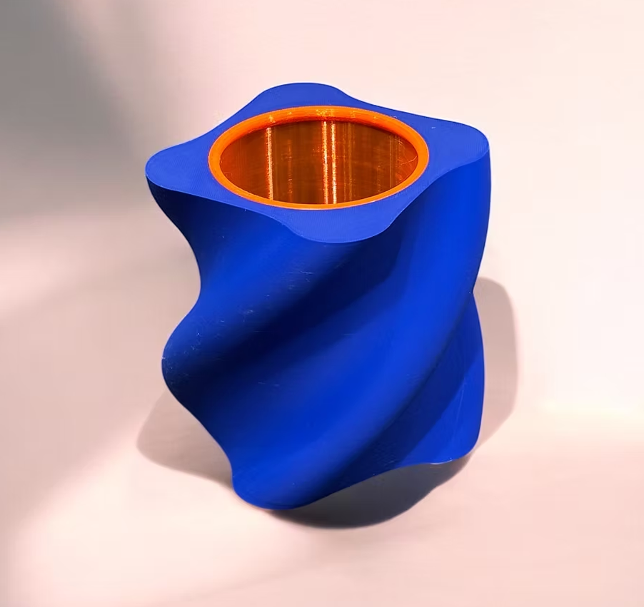 Vase 3D bleu - Pinkstories