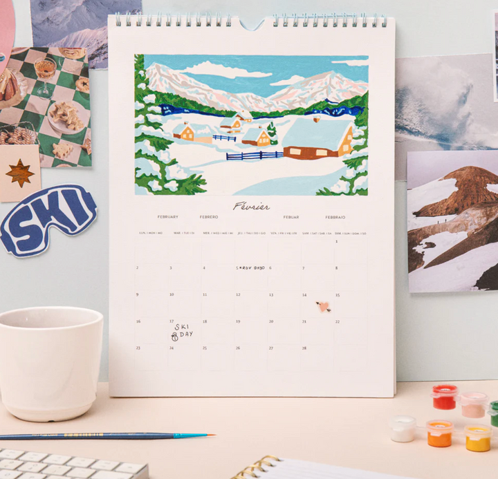 Kit de peinture au numéro - Calendrier 2026 - Petite épicerie