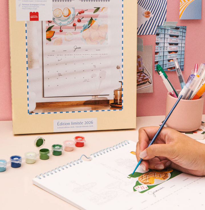 Kit de peinture au numéro - Calendrier 2026 - Petite épicerie