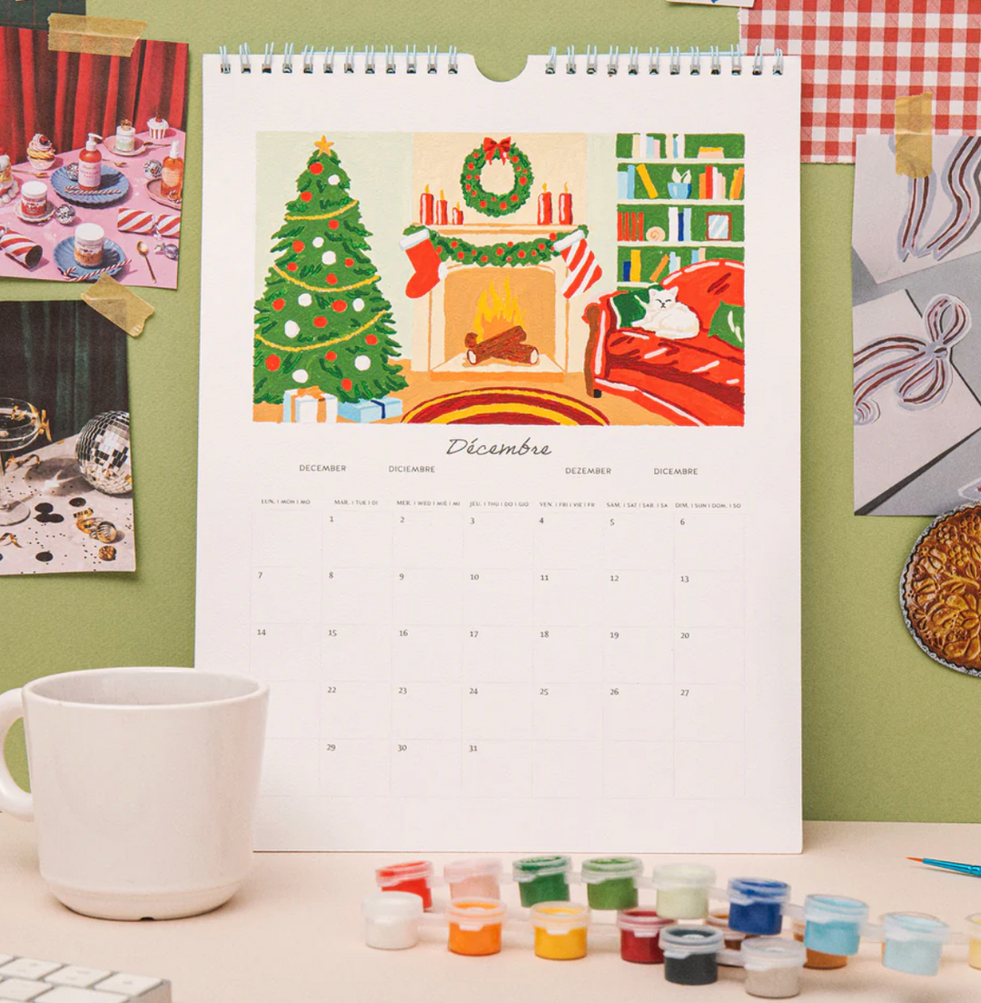 Kit de peinture au numéro - Calendrier 2026 - Petite épicerie