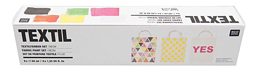 Couleurs pour textiles – 6 x 40 ml – RICO DESIGN | LES IMPRIMEUSES