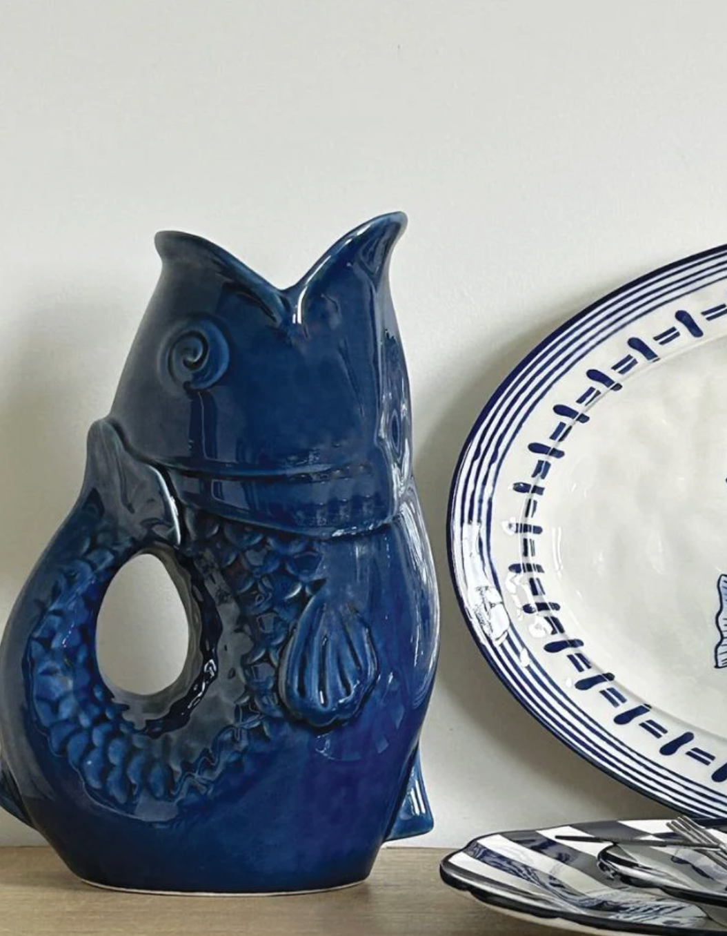 Vase pichet Poisson bleu - Opjet Paris