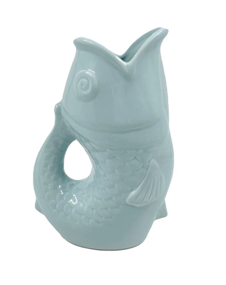 Vase pichet Poisson bleu givré - Opjet Paris