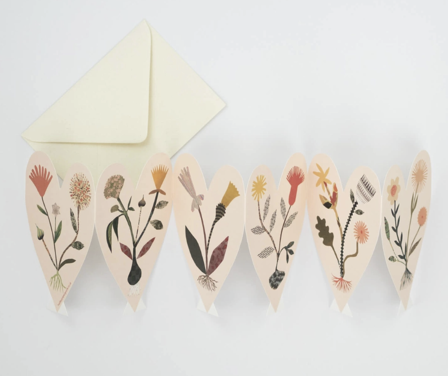 Carte coeurs fleurs - Hadley