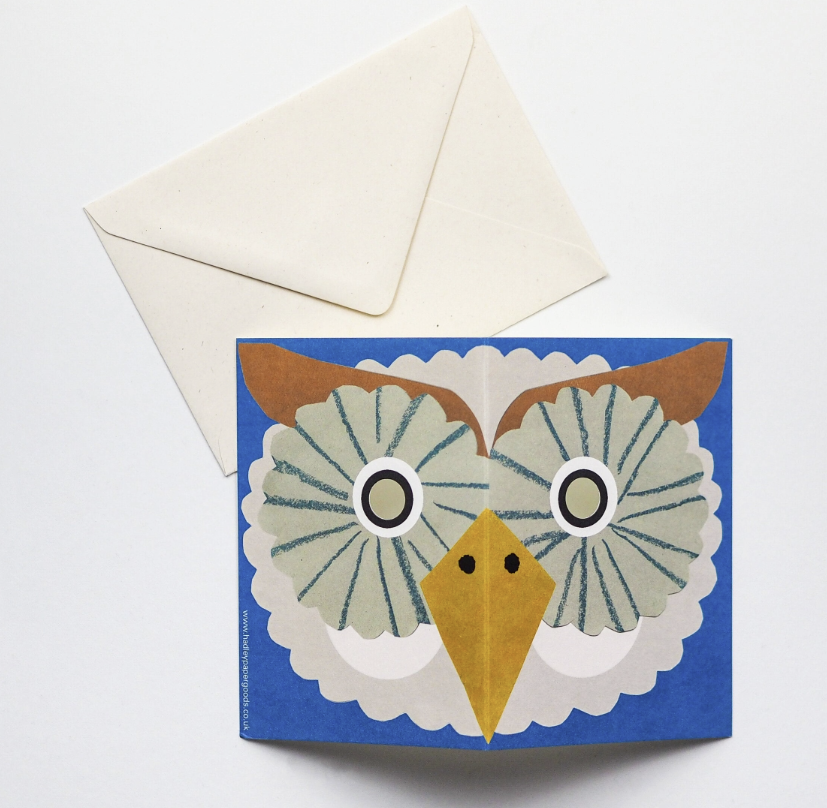 Carte masque hibou - Hadley
