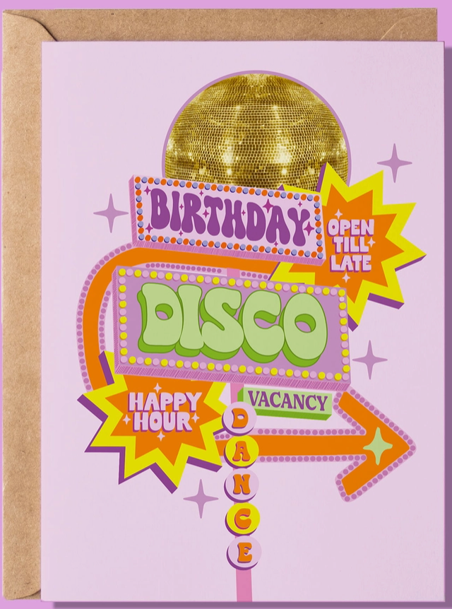 Carte “Birthday disco vacancy" – Printed weird