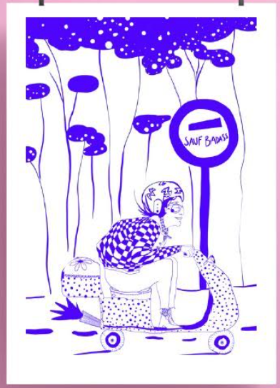 Affiche illustrée violette “Badass” - Lucie Röpke