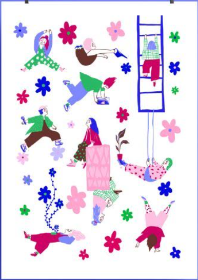 Affiche illustrée "Les gens” - Lucie Röpke