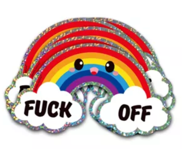 Sticker arc-en-ciel "Fuck off" - Studio Inktvis