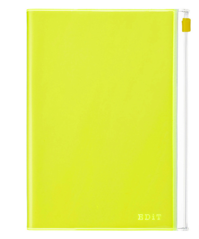 Carnet quadrillé B6 couverture PVC - Jaune fluo - EDiT - Mark&
