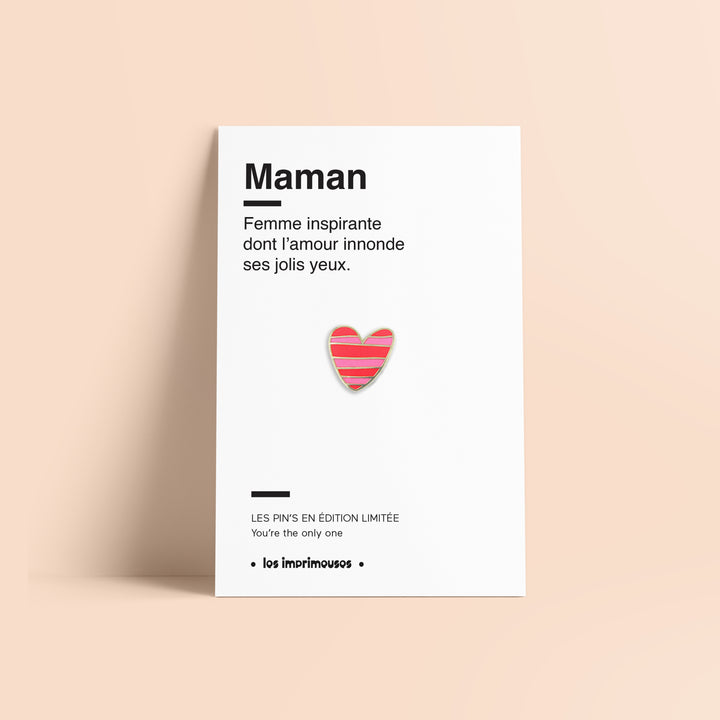 Pin’s Cœur rayé - Maman x Studio Like That