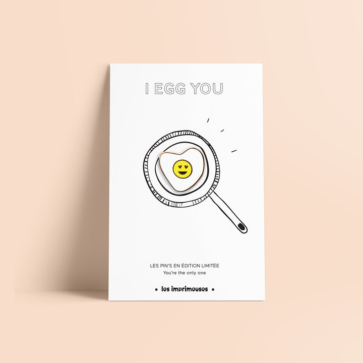 Pin’s I Egg You – Œuf cœur avec smiley