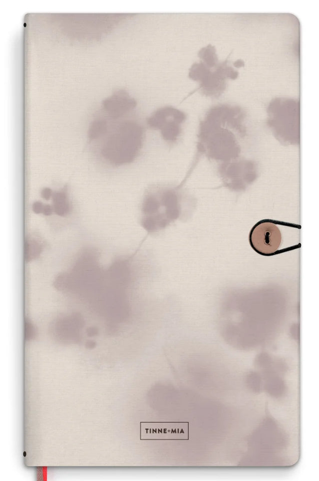 Carnet Lin à Bouton 12x21cm Amour des Lilas - 3 Cahiers Détachables Papier Japonais - Tinne+Mia
