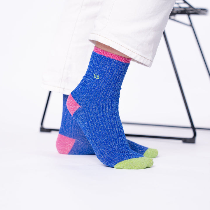 Chaussettes vintage pailletées portées