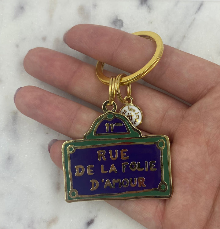 Porte-Clé - Plaque de rue - Rue de la folie d'amour