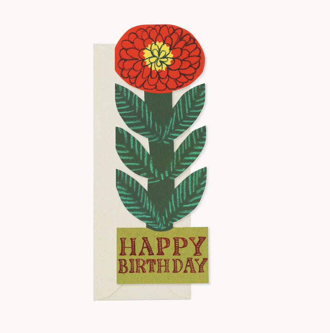 Carte fleur rouge Happy Birthday Hadley