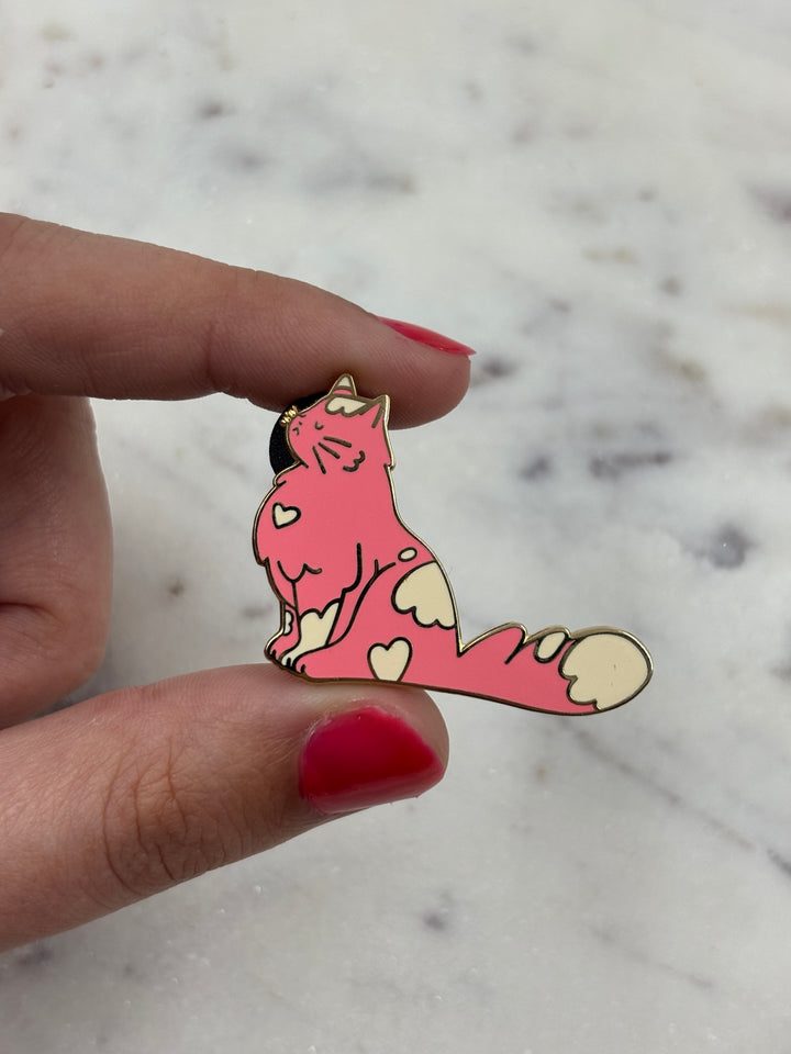 Pin's Merci maîtresse - Chat Rose - Les griffes du savoir - Fin d'année scolaire