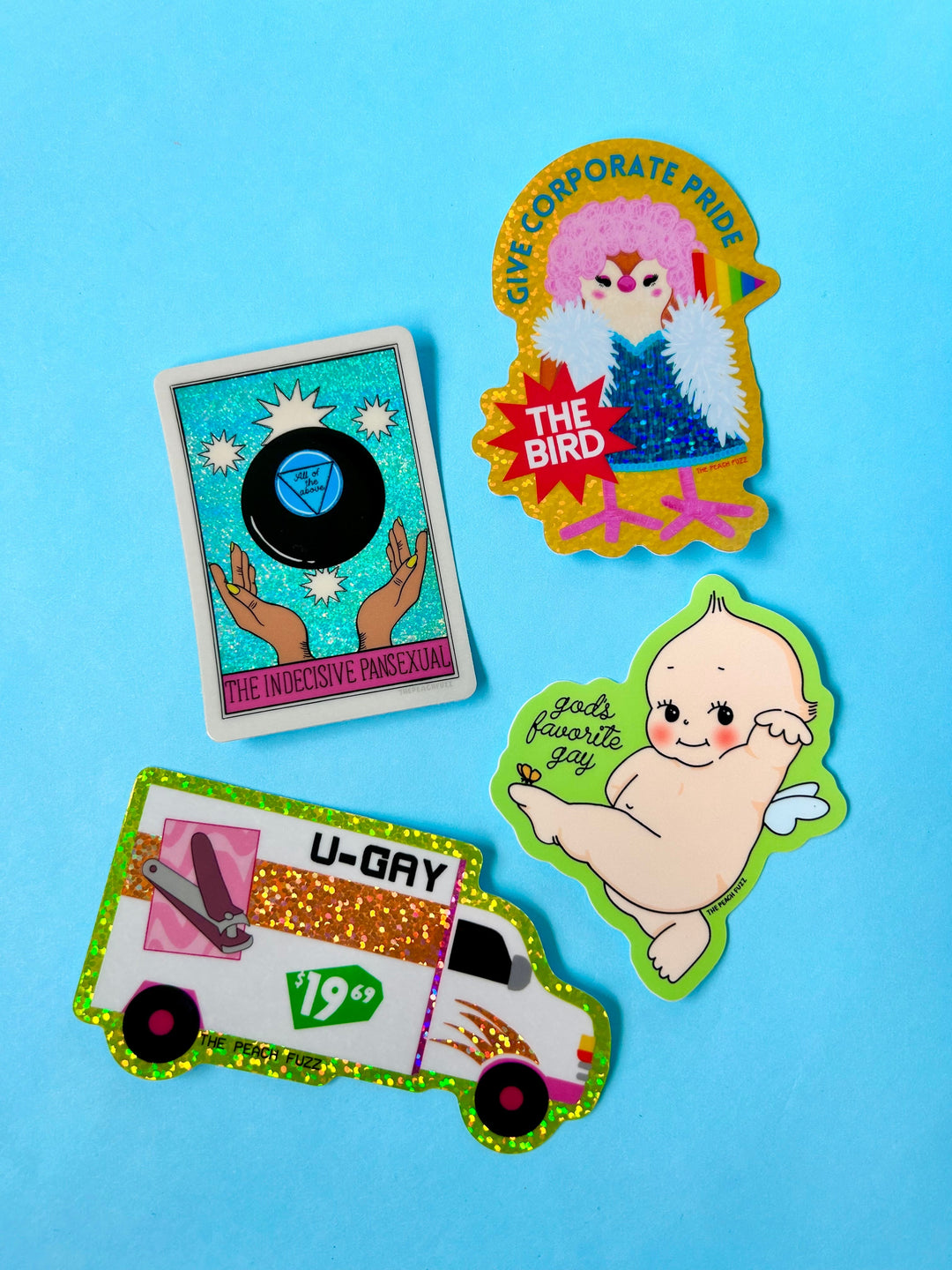 Sticker pailleté Indecisive Pansexual - The Peach Fuzz