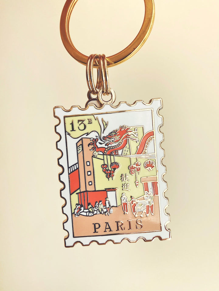 Porte-clé Timbre Paris 13e