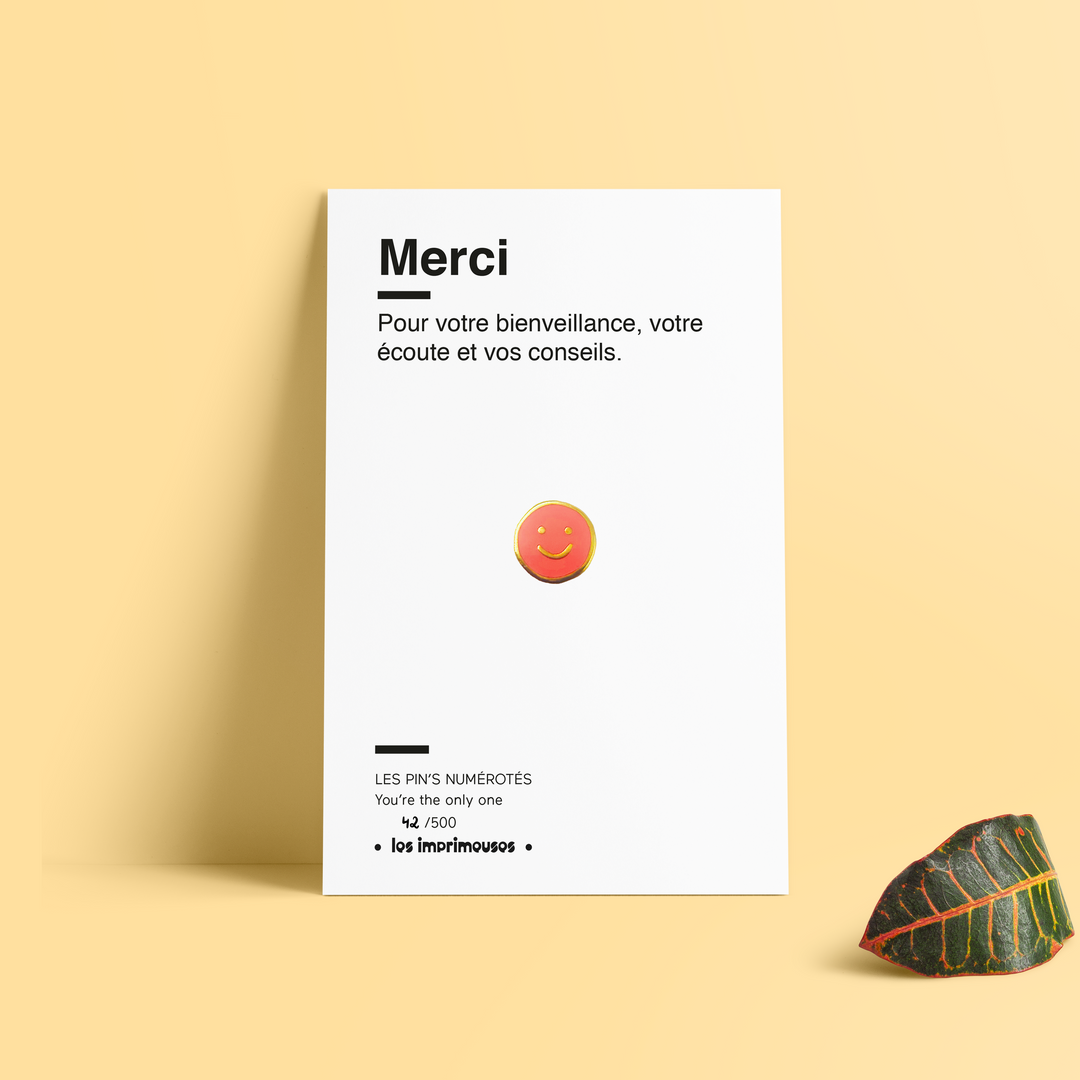 Pin's Merci - Smiley - Spécial fin d'année scolaire