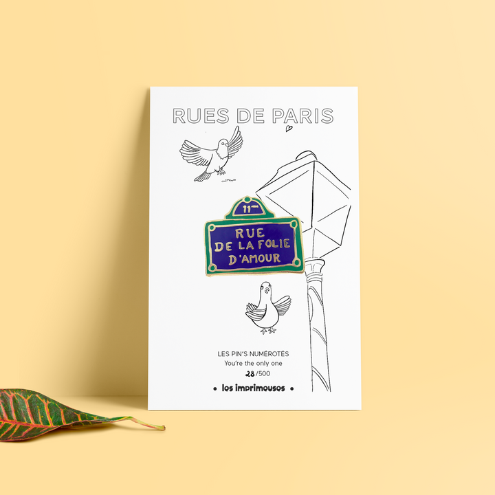 Pin's - Plaque de rue -  rue de la folie d'amour
