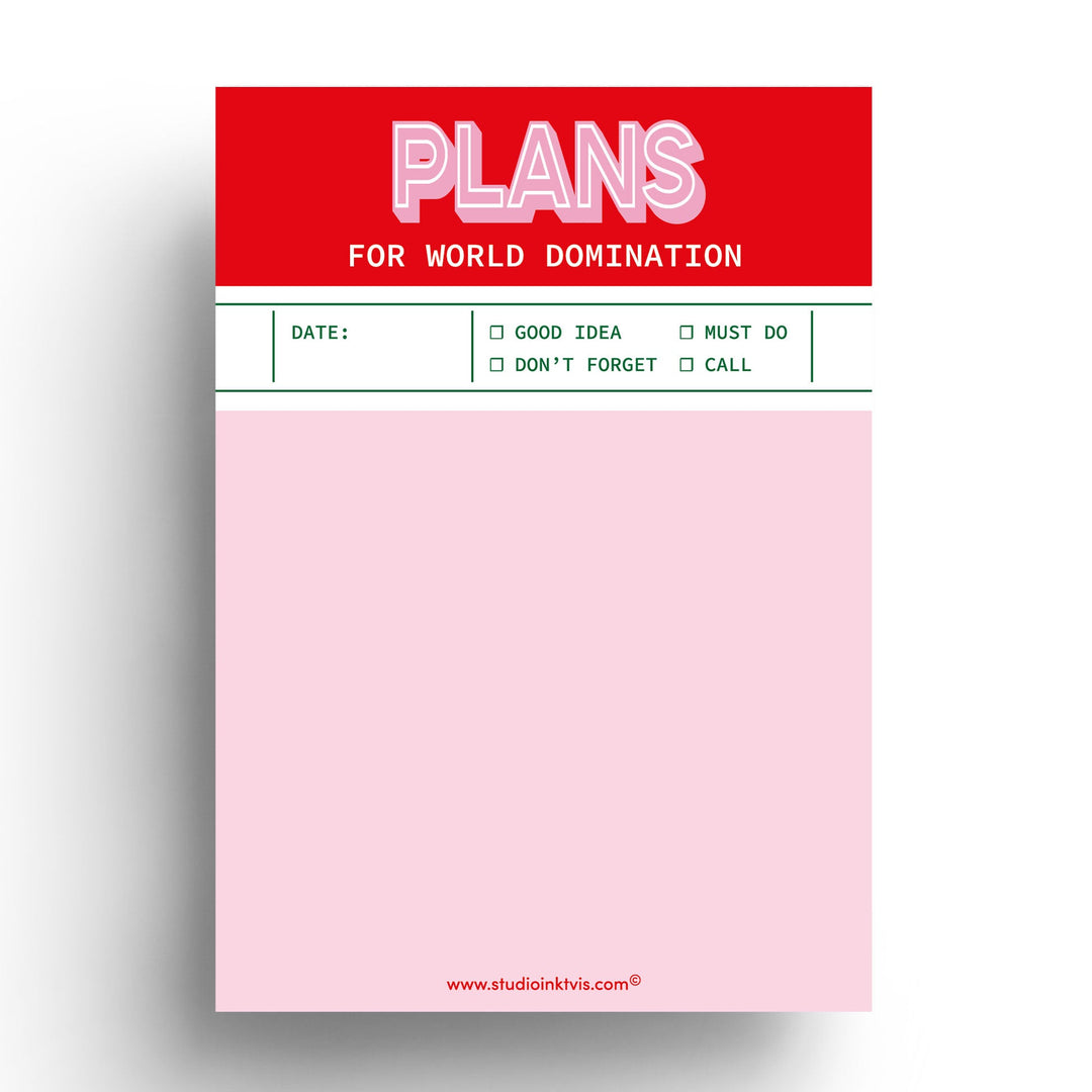 Bloc-notes A6 Plans for world domination Studio Inktvis