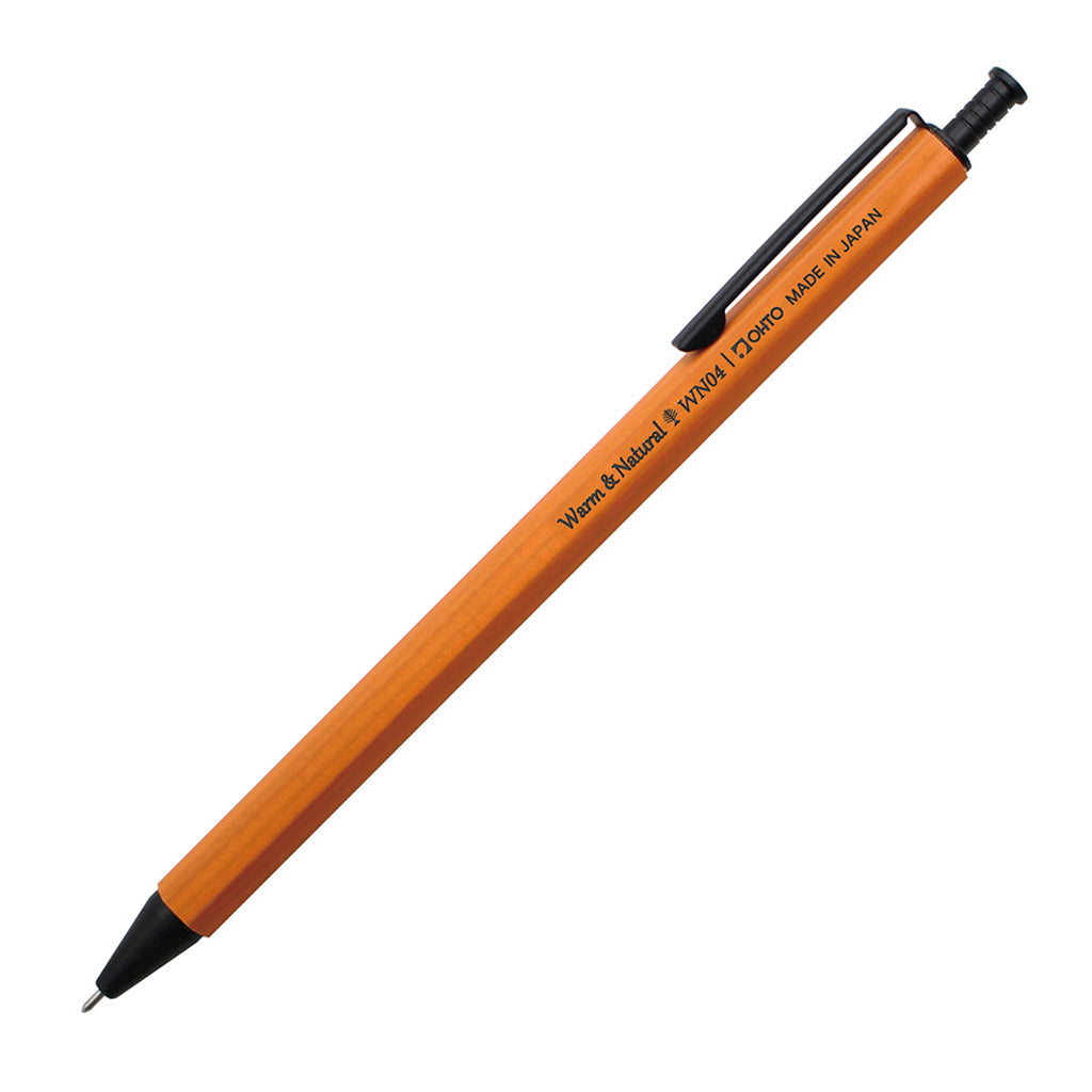 Stylo gel en bois OHTO, orange