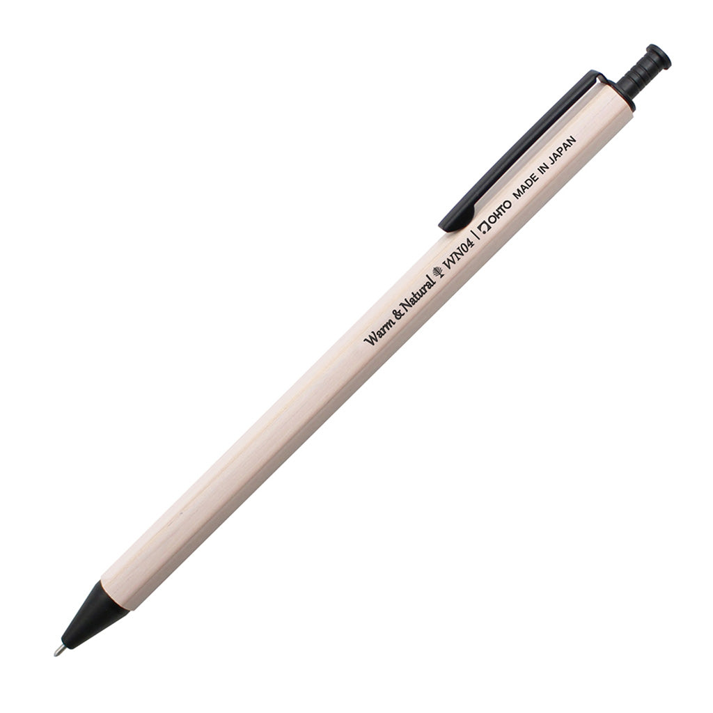 Stylo gel en bois OHTO, blanc