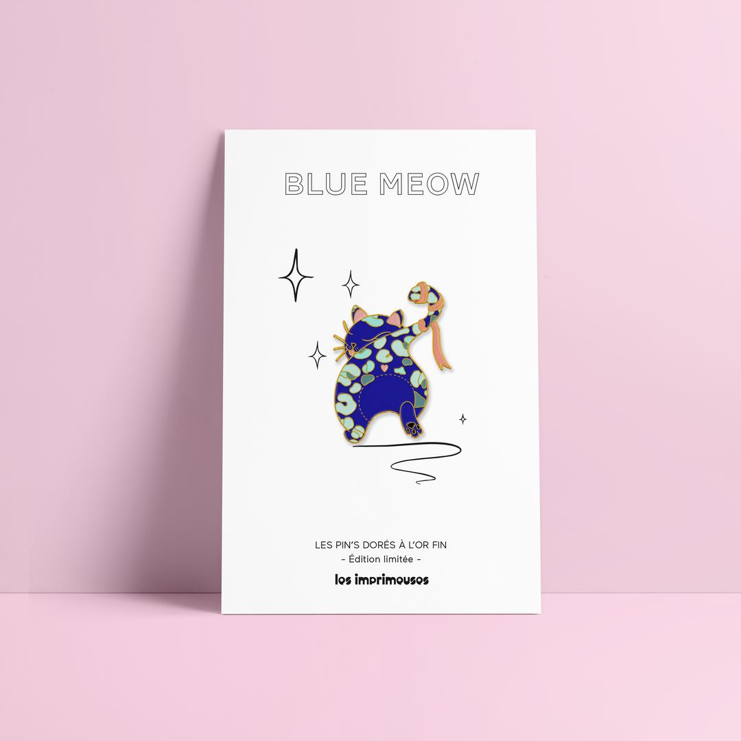 Pin's Blue Meow - Chat Bleu