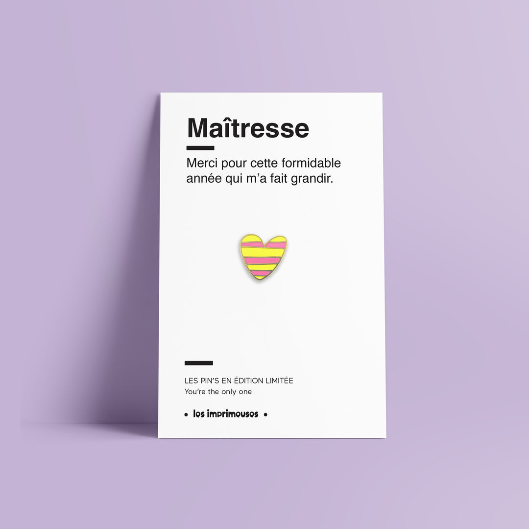 Pin’s Maître / Maîtresse - Color Therapy Cœur rayé  x Studio Like That